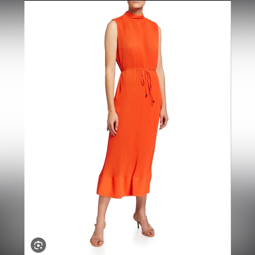 Milly Melina Long Pleated Midi Dress